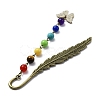 Butterfly Alloy Enamel Pendant Bookmark with Chakra Gemstone Bead AJEW-JK00253-05-4