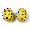 Polymer Clay Rhinestone Beads RB-T017-32I-2