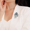 Flower Alloy Rhinestone Brooches for Backpack Clothes PW-WGB7B94-01-4