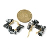 Natural Snowflake Obsidian Chips Braided Hoop Earrings EJEW-JE04940-11-2