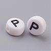Acrylic Horizontal Hole Letter Beads X-PL37C9070-P-2