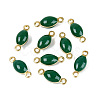 Antique Bronze Plated Brass Enamel Oval Links connectors KK-Q570-06C-1