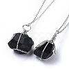 Natural Tourmaline Pendant Necklaces NJEW-JN02424-1