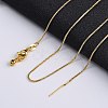 Adjustable Electroplate Brass Venetian Chain Necklaces LS-MAK-L028-02G-2