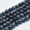 Natural Snowflake Obsidian Beads Strands G-K287-03-8mm-1