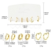 3Pairs 3 Style Clear Cubic Zirconia Heart & Rectangle & Ring Hoop Earrings EJEW-YW0001-05-4