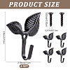 2Pcs Leaf Iron Hanger FIND-WH20007-61EB-2
