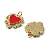 Brass Enamel Pendants KK-R229-06G-02-2