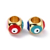 Golden Brass European Beads KK-A155-28G-3