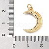 Moon Theme Rack Plating Brass Micro Pave Cubic Zirconia Pendants KK-Z071-52G-07-3