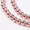 Non-magnetic Synthetic Hematite Bead Strands G-P262-20-4mm-RRG-1