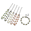 304 Stainless Steel Flower Link Chain Bracelets with Enamel BJEW-E088-02P-1