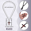 2Pcs Cross Stainless Steel & Wood Pendant Necklaces for Men NJEW-UN0001-82-3