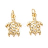 Brass Micro Pave Clear Cubic Zirconia Pendants KK-K266-04G-2