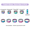 18Pcs 9 Size 201 Stainless Steel Grooved Finger Ring Settings STAS-UN0049-69MC-4