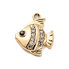 UV Plating Alloy Rhinestone Pendants PALLOY-D026-13G-1
