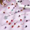 80Pcs 10 Styles Natural & Synthetic Mixed Gemstone Round Connector Charms PALLOY-UN00031-2