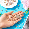 70Pcs 7 Colors Glass Pearl Round Connector Charms PALLOY-TA00264-7