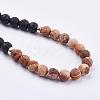 Frosted Natural Gemstone Beaded Necklaces NJEW-JN01939-3