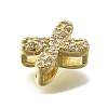 Brass Micro Pave Cubic Zirconia Letter Multi-Strand Links KK-D295-32G-24-2