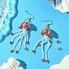 304 Stainless Steel Glass Seed Beads Jellyfish Dangle Earrings EJEW-MZ00553-02-1