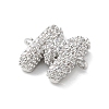 Brass Micro Pave Cubic Zirconia Letter Links KK-I717-04M-P-2