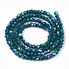 Opaque Solid Color Electroplate Glass Beads Strands EGLA-A039-P2mm-L18-3