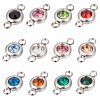 24Pcs 12 Colors 304 Stainless Steel Rhinestone Connector Charms STAS-SC0004-34-1