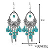 Bohemian Style Alloy Synthetic Turquoise Dangle Earrings FS-WG7654C-12-1