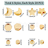 120Pcs 6 Style Brass Beads FIND-PH0005-47-3