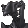 Natural Cultured Freshwater Pearl Flat Round Dangle Stud Earrings EJEW-JE06754-2