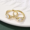 Brass Micro Pave Clear Cubic Zirconia Finger Rings for Women RJEW-U049-02G-3