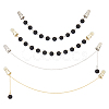 4Pcs Round Glass Pearl & Alloy Cardigan Clips HJEW-GA00087-1