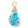 Handmade Millefiori Glass Pendants PALLOY-JF01290-2