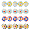 20Pcs 4 Colors Handmade Porcelain Flower Beads PORC-HS0001-05-1