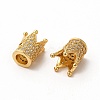 Rack Plating Brass Micro Pave Cubic Zirconia Beads ZIRC-C043-01G-2