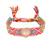 Adjustable Heart Cotton & Alloy Rhinestone Slider Bracelets FS-WGF98DD-05-1