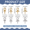 96Pcs 8 Colors 201 Stainless Steel Peg Bails Pendants STAS-ME0002-95-2