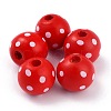 Dyed Natural Wooden Beads WOOD-O005-01G-1