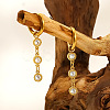 304 Stainless Steel Pave Cubic Zirconia Hoop Earrings for Women WGDFE33-01-1