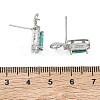Brass Pave Cubic Zirconia Stud Earring Findings KK-C172-10P-3