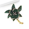 Flower Alloy Rhinestone Brooches for Backpack Clothes PW-WG76595-02-3