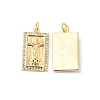 Brass Micro Pave Clear Cubic Zirconia Pendants KK-P234-09G-1