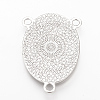Tibetan Style Alloy Cabochon Connector Settings TIBE-Q079-30x40-AS-LF-3