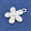 Brass Micro Pave Clear Cubic Zirconia Charms KK-D265-02S-2