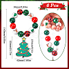 Christmas Tree Wood Beaded Napkin Rings AJEW-SC00038-2