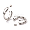 Tarnish Resistant 201 Stainless Steel Wrapped Twist Stud Earrings EJEW-F280-24P-2