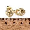 Brass Micro Pave Clear Cubic Zirconia Charms KK-A270-03C-G-3