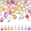 90Pcs 9 Colors Two Tone Spray Painted Glass Pendants GLAA-GA0001-26-1