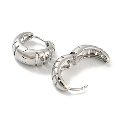Rack Plating Brass Thick Hoop Earrings for Women EJEW-G363-07P-1